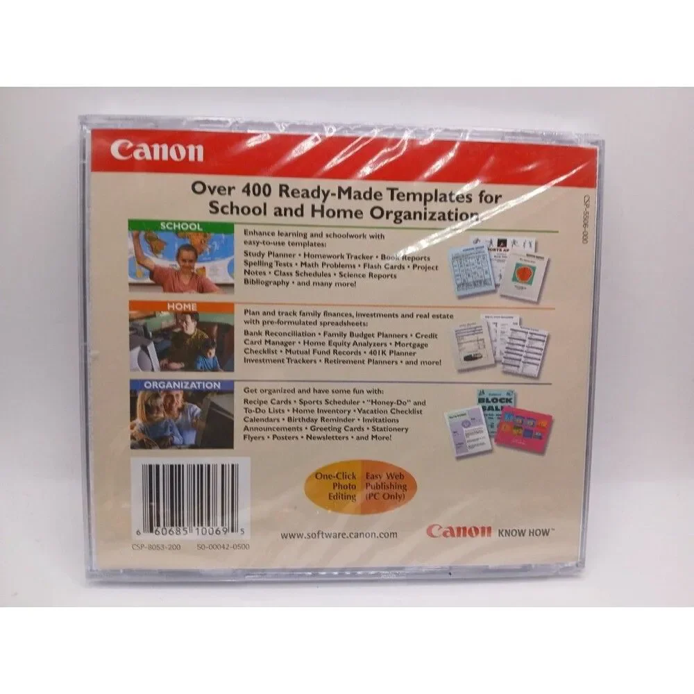 Canon Office Ready Family Essentials Windows 95, 98, NT 4.0 CD-ROM 2000 Mac 7.5+